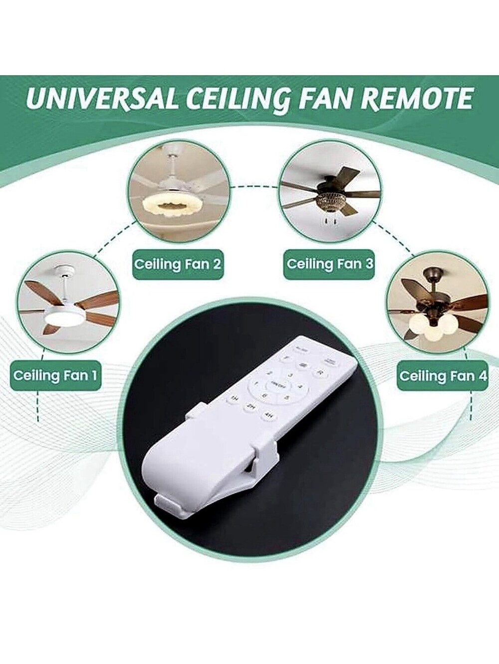 Universal Ceiling Fan Remote Control Kit Replacement, 6-Speed & Timing, Remote
